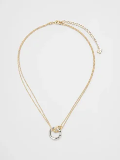 Mixed Metal Interlock Necklace