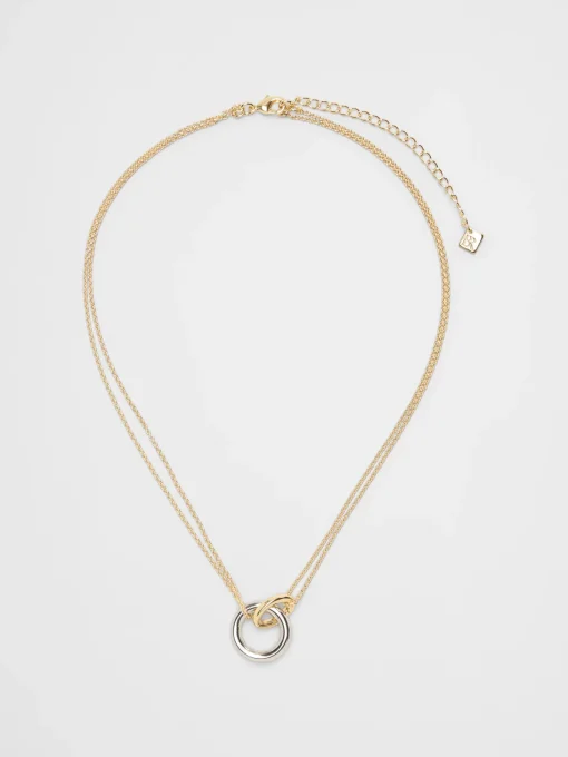 Mixed Metal Interlock Necklace
