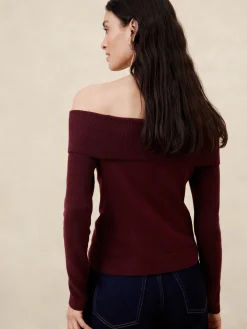 Off -The-Shoulder Pullover Sweater