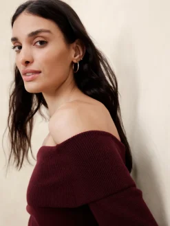 Off -The-Shoulder Pullover Sweater