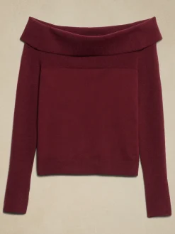 Off -The-Shoulder Pullover Sweater
