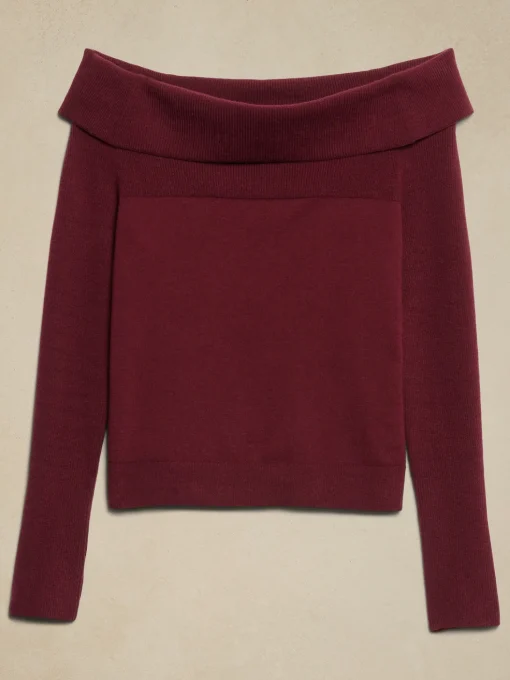 Off -The-Shoulder Pullover Sweater
