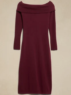 Off-Shoulder Midi Sweater Dress