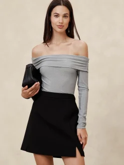 Off-Shoulder Sparkle Top