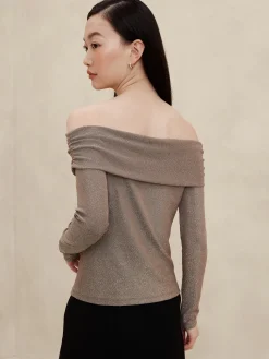 Off-Shoulder Sparkle Top