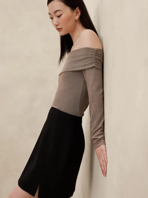 Off-Shoulder Sparkle Top