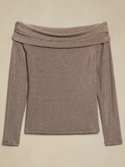 Off-Shoulder Sparkle Top