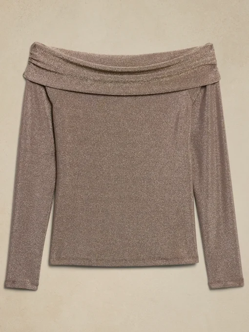 Off-Shoulder Sparkle Top