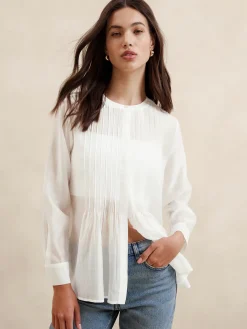 Pintuck Organza Blouse