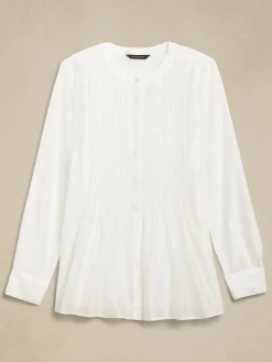 Pintuck Organza Blouse