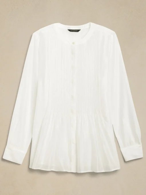 Pintuck Organza Blouse