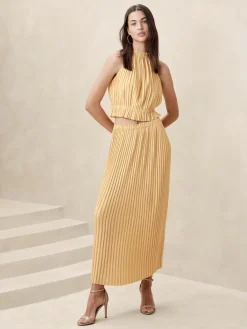 Pleated Maxi Skirt