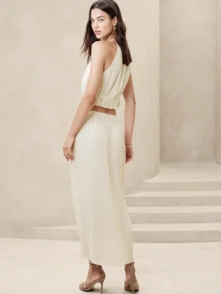 Pleated Maxi Skirt