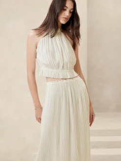 Pleated Maxi Skirt