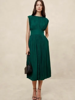 Pleated Midi Dress