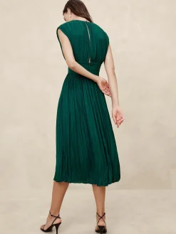 Pleated Midi Dress