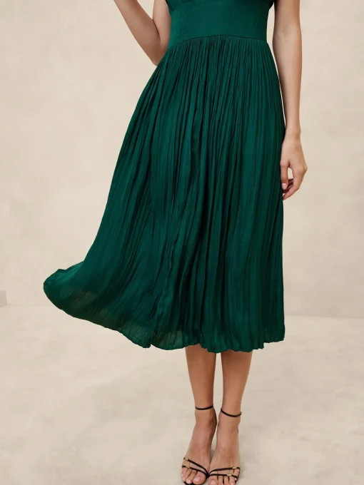 Pleated Midi Dress