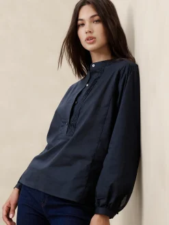 Pleated Popover Shirt
