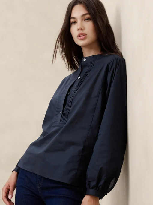 Pleated Popover Shirt