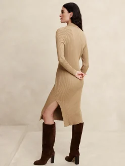 Polo Fitted Midi Sweater Dress