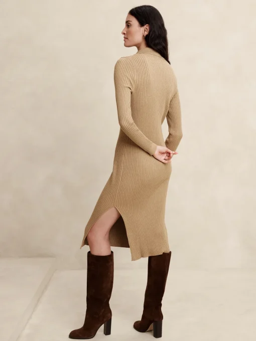 Polo Fitted Midi Sweater Dress