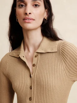 Polo Fitted Midi Sweater Dress