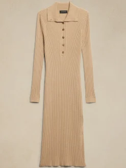 Polo Fitted Midi Sweater Dress