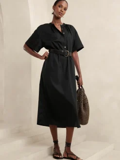 Poplin Kaftan Maxi Dress