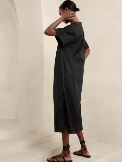 Poplin Kaftan Maxi Dress