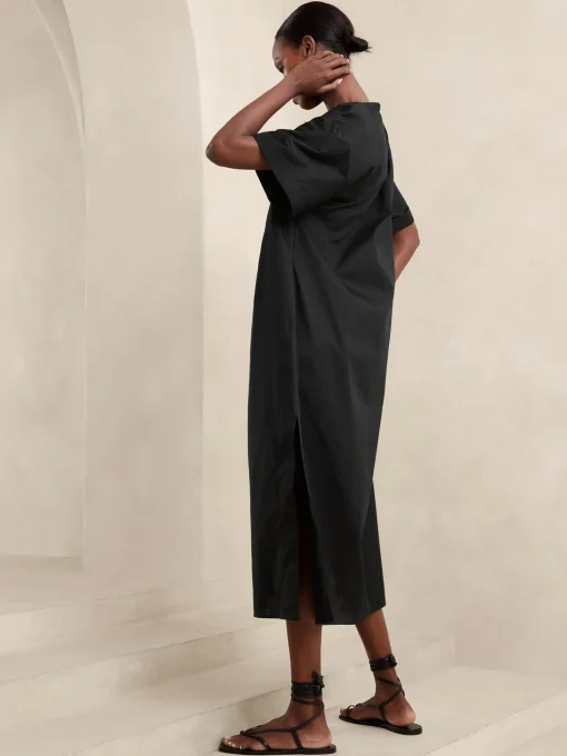 Poplin Kaftan Maxi Dress