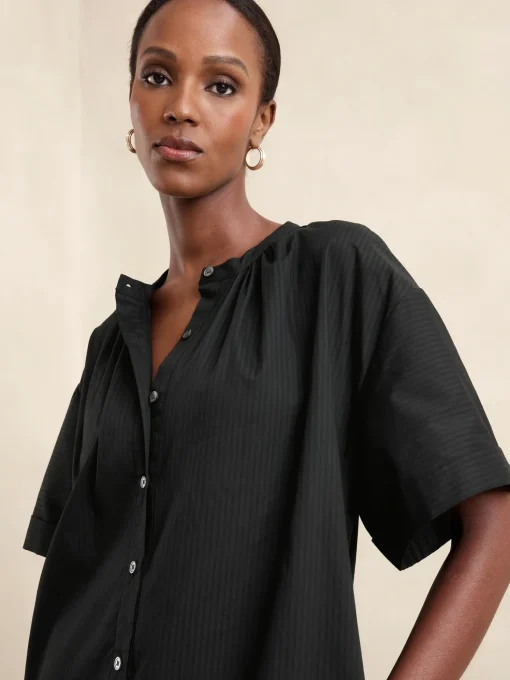Poplin Kaftan Maxi Dress