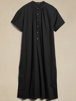 Poplin Kaftan Maxi Dress