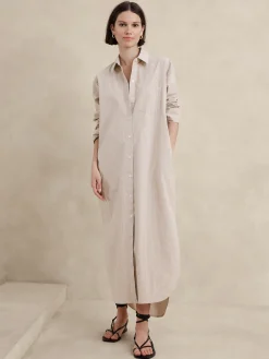 Poplin Maxi Shirtdress