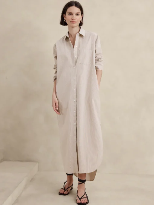 Poplin Maxi Shirtdress