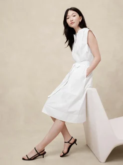 Poplin Midi Shift Shirtdress