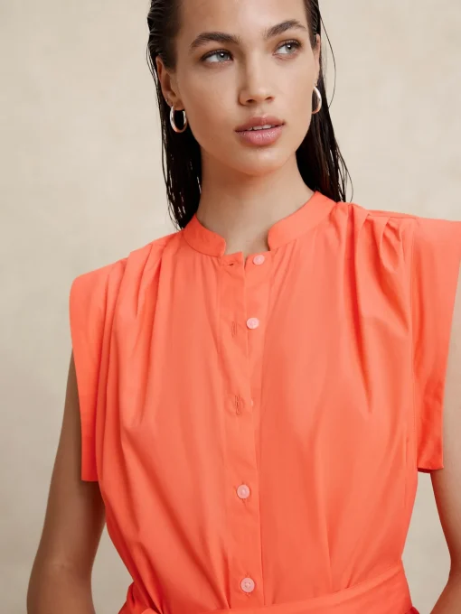 Poplin Midi Shift Shirtdress