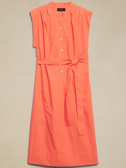 Poplin Midi Shift Shirtdress