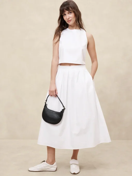 Poplin Midi Skirt
