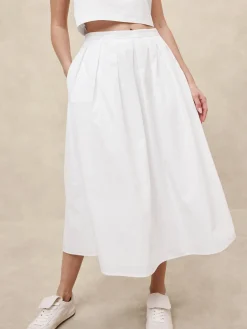 Poplin Midi Skirt