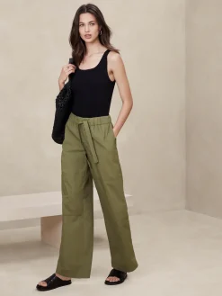 Poplin Straight Pant