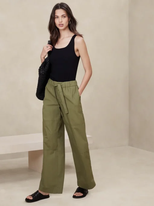 Poplin Straight Pant