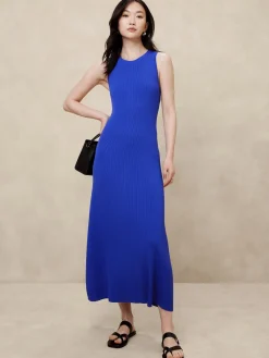 Refined Ribbed Midi Sweater Dress