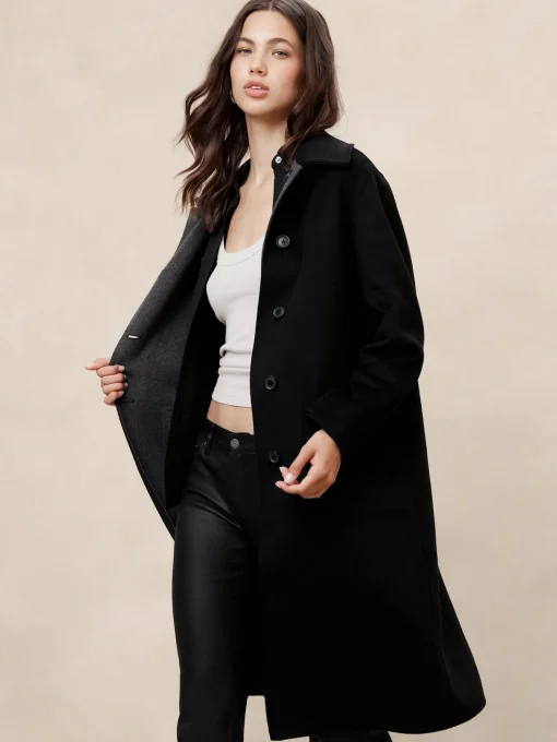 Reversible Double Face Wool-Blend Coat