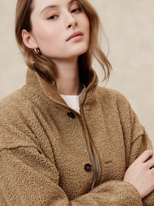 Reversible Vegan Suede Sherpa Jacket