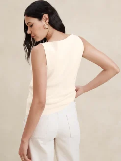 Ribbed Boat-Neck Sweater Tank