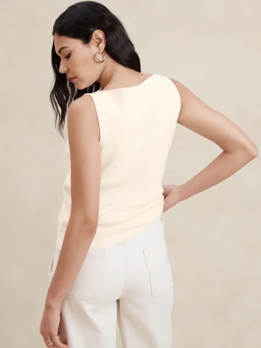 Ribbed Boat-Neck Sweater Tank