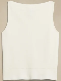 Ribbed Boat-Neck Sweater Tank