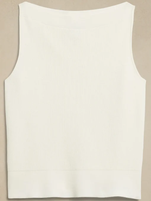 Ribbed Boat-Neck Sweater Tank