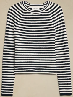 Ribbed Crew-Neck Pullover Sweater