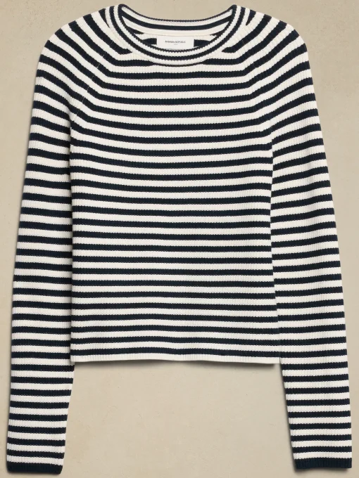 Ribbed Crew-Neck Pullover Sweater